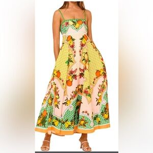 Santorini themed maxi dress! Citrus fruit print